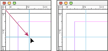想要将参考线应用于整个跨页,则可从水平和垂直标尺中拖曳参考线的同时,按住()键。
