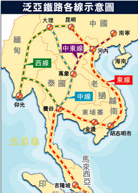 2010中国高铁最给力自2011年开始泛亚铁路东南亚走廊东线...